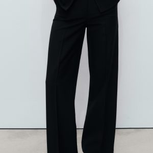 Straight mid-rise suit pants