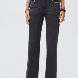 Straight-fit jeans with studs