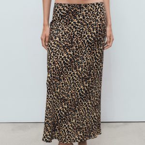 Leopard midi skirt