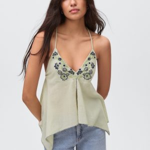 Bead embroidered top