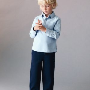 Straight-fit cotton pants