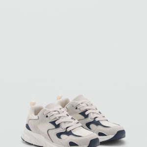 Two-tone lace-up sneakers