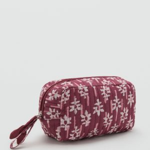 Floral-print cosmetic bag