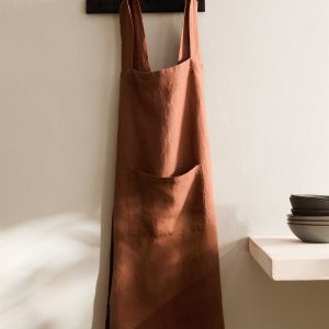 Overdyed linen apron
