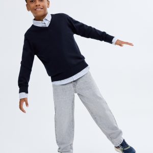 V-neck cotton sweater