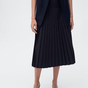 Pleated midi skirt