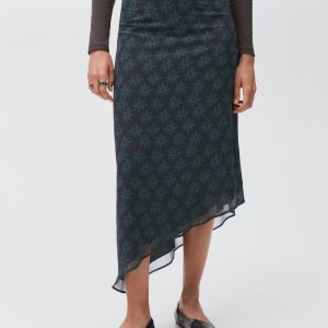 Asymmetrical floral skirt