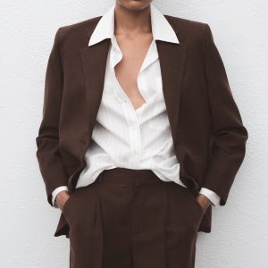 Straight pants suit lyocell