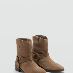 Suede cowboy ankle boots