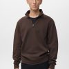 Regular-fit cotton sweatshirt with zipper