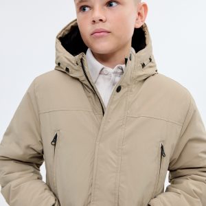 Pockets hooded coat