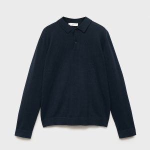 Knitted polo-neck sweater