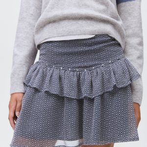 Ruffled skirt with rhinestones