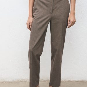 Cropped tailored pinstripe pants
