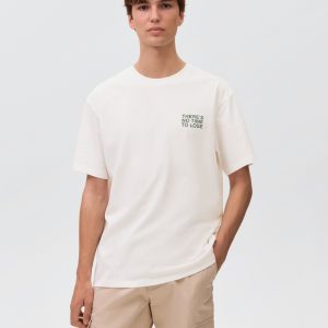 Printed cotton-blend t-shirt