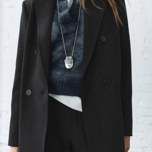 Pinstripe suit blazer