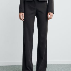 Seamless straight-leg suit pants
