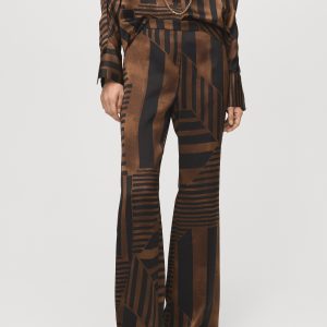 Satin striped trousers