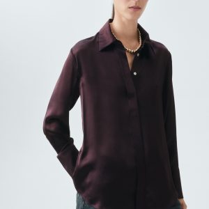 100% silk satin shirt