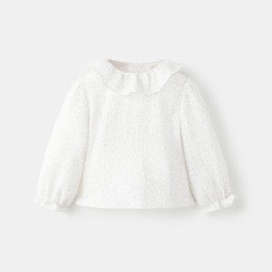 Floral-print cotton blouse