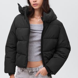 Hood puffer coat
