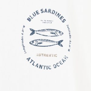 Printed cotton-blend t-shirt