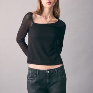 T-shirt with asymmetrical neckline