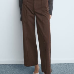 High-waist wide leg jeans with seams