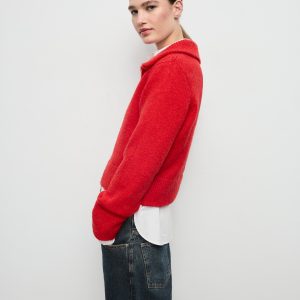 Cardigan with shirt collar