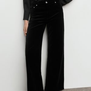Wide-leg velvet jeans