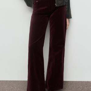 Wide-leg velvet jeans