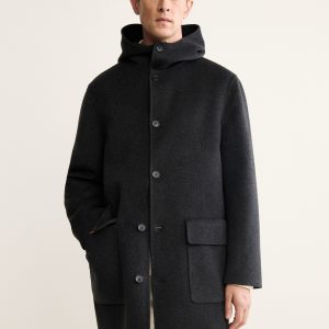 Handmade wool coat with hood