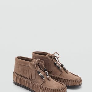 Fringed leather loafers