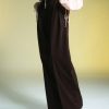 Wide-leg mid-rise pleated pants