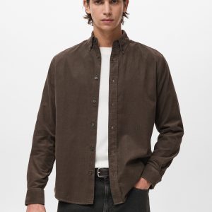 Classic-fit micro-corduroy shirt