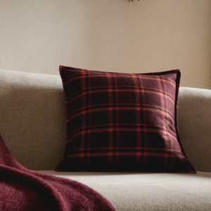 Wool check cushion cover 45x45 cm