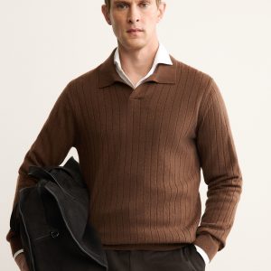 100% cashmere polo sweater