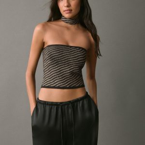 Striped strapless top