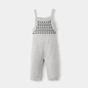 Dungarees with embroidered trim