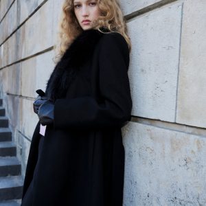 Manteco wool coat with fur collar
