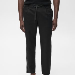Slim-fit pants with drawstring