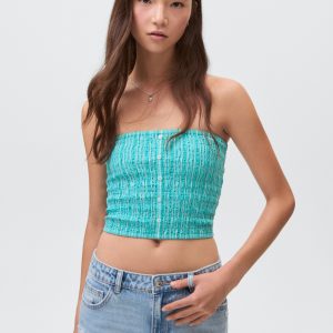 Ruched strapless top