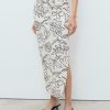 Slit printed long skirt