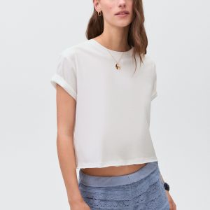 Crochet shorts with ruffles