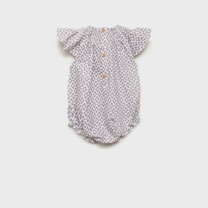 Print cotton one-piece suit