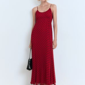 Floral-print chiffon dress