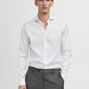 Slim-fit cotton suit shirt