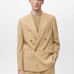 Boston regular-fit double-breasted suit blazer