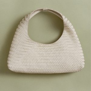 Mini braided leather bag