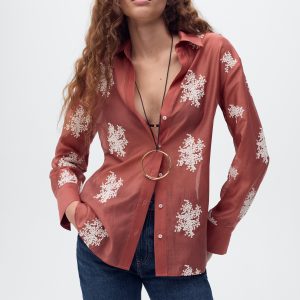 Embroidered lyocell shirt